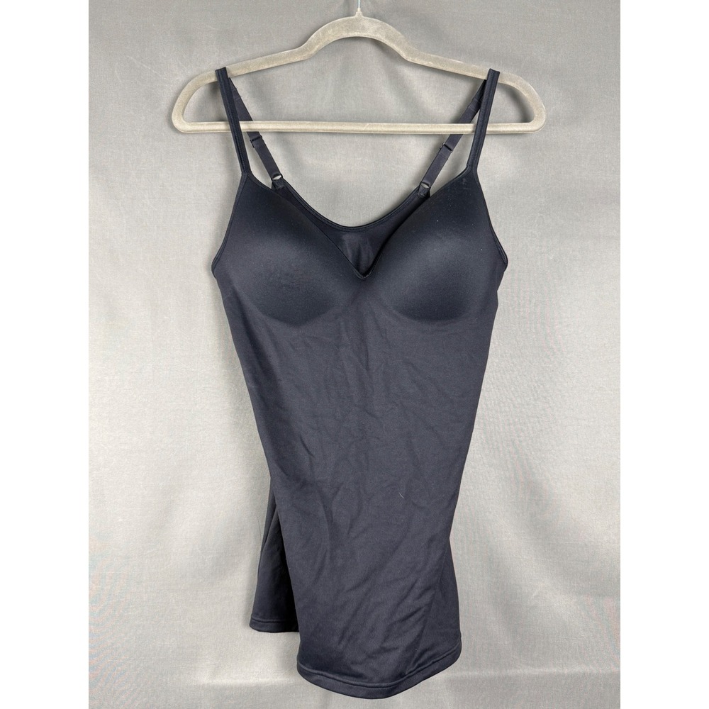 Flexees Shapewear Camisole Women Large Black Padded Cup Adjustable Strap S83070